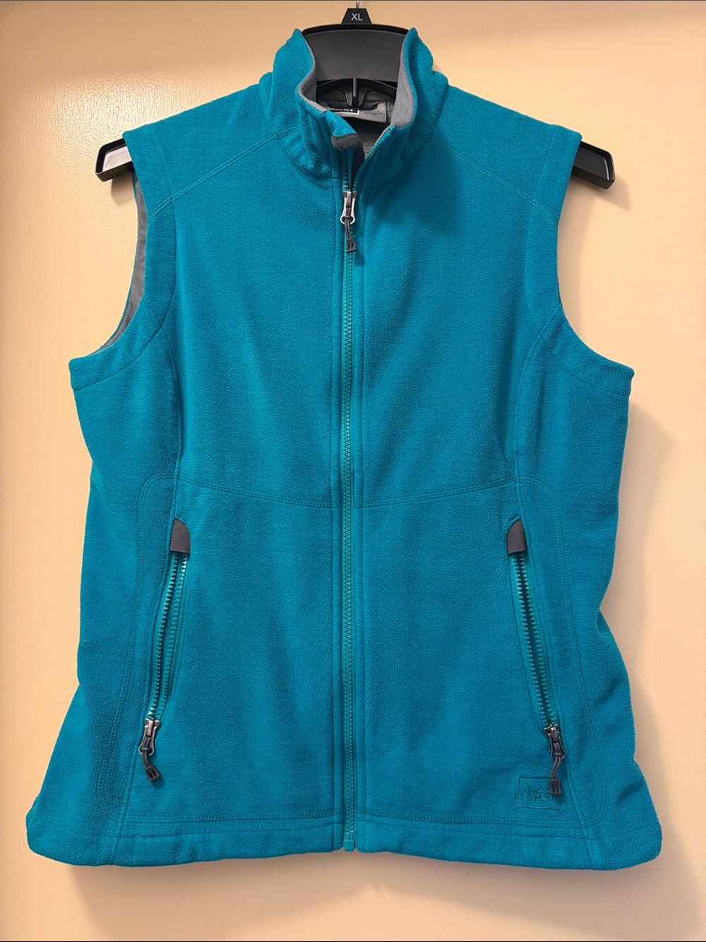 REI Teal Blue Sleeveless Fleece Vest with Zipper Pockets